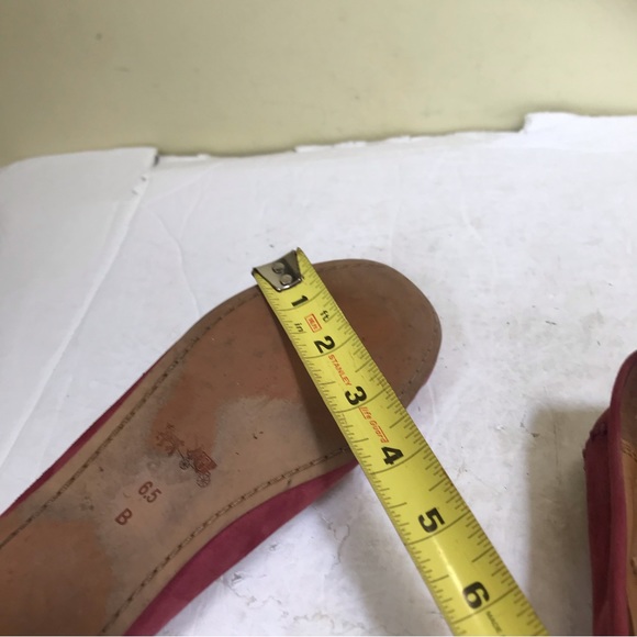Coach Ballet Flats Suede Studs Logo Loafers Leather Shoes Barbie Pink Comfort - Picture 15 of 15
